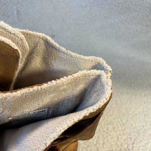 Sorel Fancy Lace II Boots Womens 10 Brown Suede Leather Duck Snow Mid Calf - Picture 9 of 12